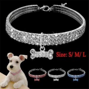 Bling Rhinestone Dog Collar Crystal Puppy Chihuahua Pet Dog Collars Leash For Small Medium Dogs